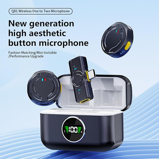 Rechargeable Wireless Microphone Kit with Charging Case
